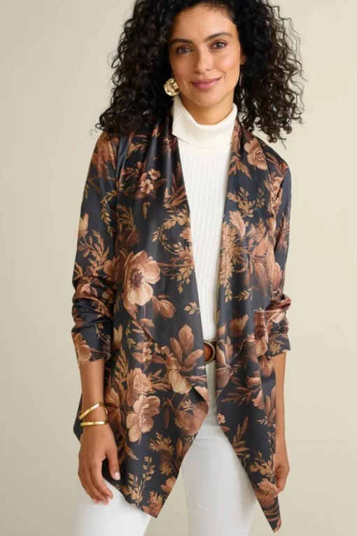 Sale Soft Surroundings Shape Drape Faux Suede Jacket