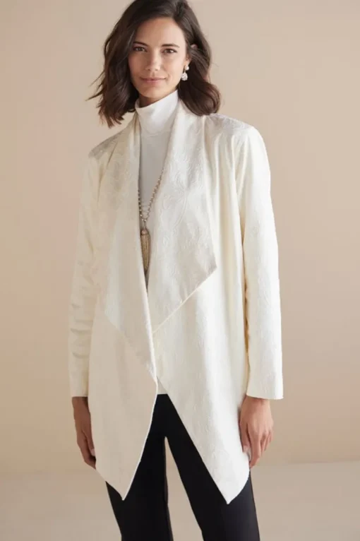 Sale Soft Surroundings Shape Drape Faux Suede Jacket