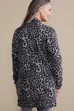Online Soft Surroundings Sibyl Cashmere Printed Cardigan Leopard