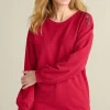 Outlet Soft Surroundings Siesta Soft Button Shoulder Tunic LipstickHeather