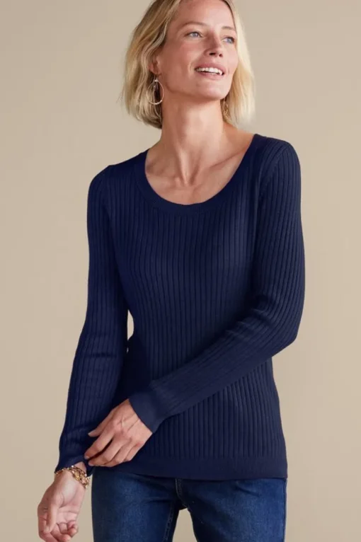 Sale Soft Surroundings Soft Essential Ribbed Pullover Sweater