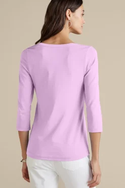 Hot Soft Surroundings Soft Essential Supima 3/4 Sleeve Tee