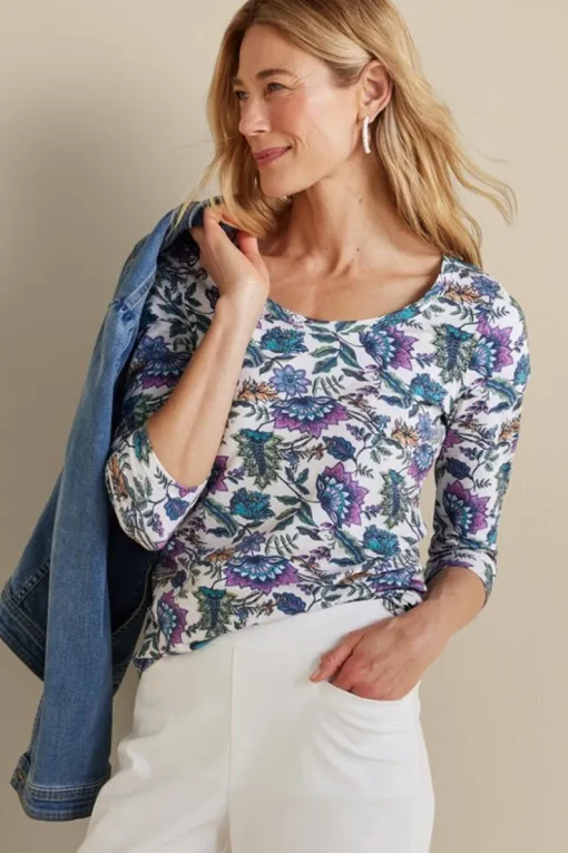 Hot Soft Surroundings Soft Essential Supima 3/4 Sleeve Tee