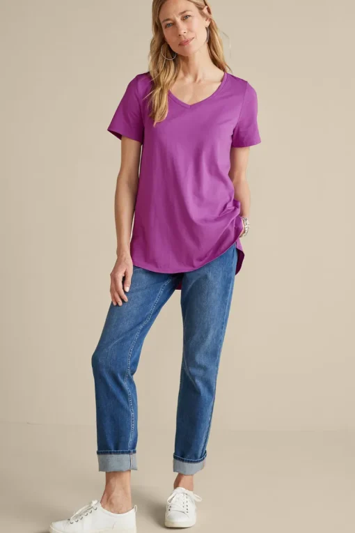 Outlet Soft Surroundings Soft Essential Supima Isabel Short Sleeve Tunic
