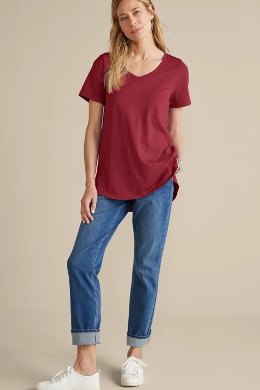 Outlet Soft Surroundings Soft Essential Supima Isabel Short Sleeve Tunic