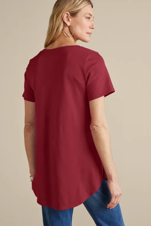 Outlet Soft Surroundings Soft Essential Supima Isabel Short Sleeve Tunic