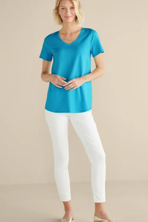 Outlet Soft Surroundings Soft Essential Supima Isabel Short Sleeve Tunic