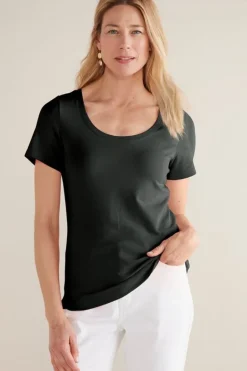 New Soft Surroundings Soft Essential Supima Short Sleeve Tee