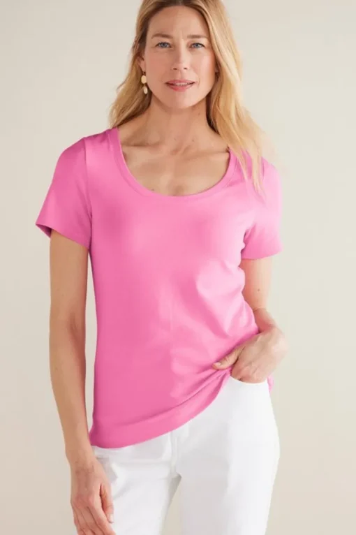 New Soft Surroundings Soft Essential Supima Short Sleeve Tee