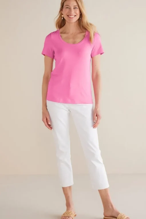 New Soft Surroundings Soft Essential Supima Short Sleeve Tee