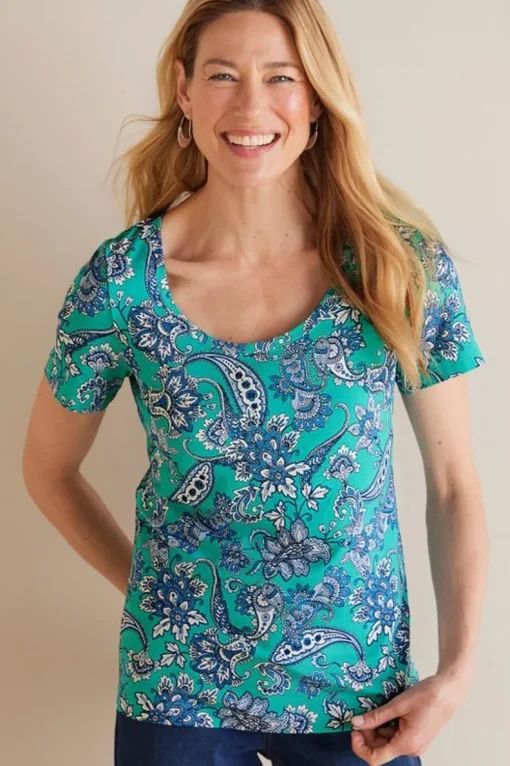 New Soft Surroundings Soft Essential Supima Short Sleeve Tee