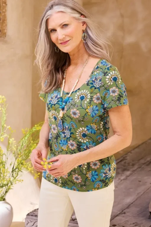 New Soft Surroundings Soft Essential Supima Short Sleeve Tee