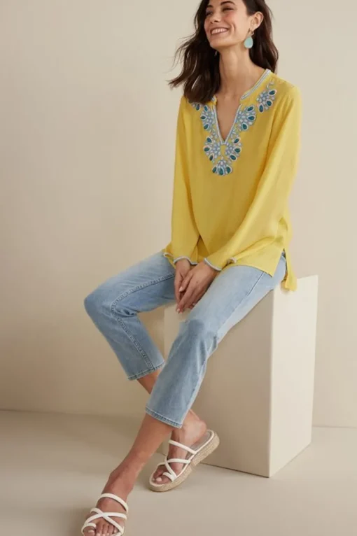 Outlet Soft Surroundings Soraya Embellished Tunic Sunstruck