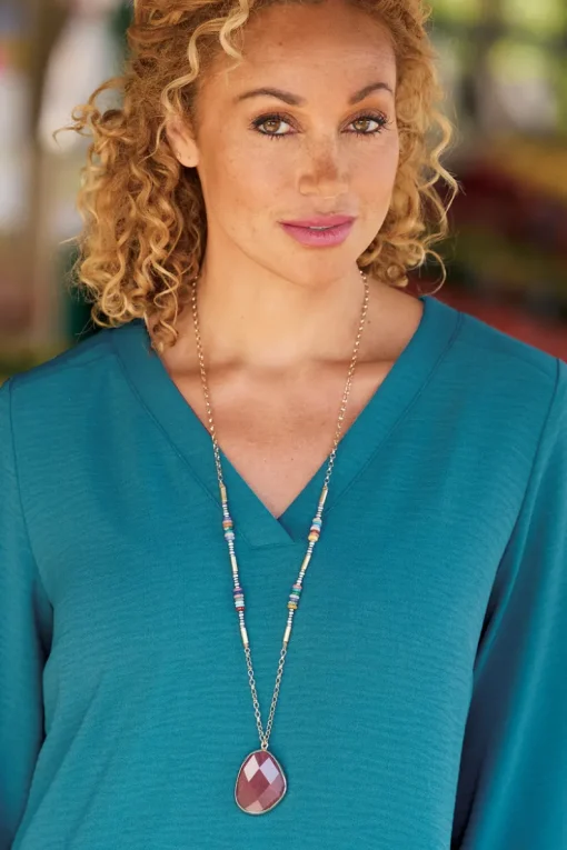 Hot Soft Surroundings Suri Pendant Necklace GoldMulti