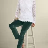 Hot Soft Surroundings Sutton Velveteen Pull-On Slim Leg Pants