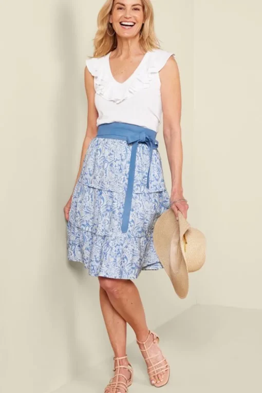 Sale Soft Surroundings Talisa Linen Blend Skirt