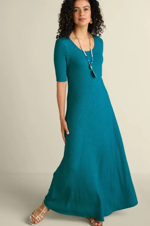 Online Soft Surroundings Textured Short Sleeve Santiago Dress