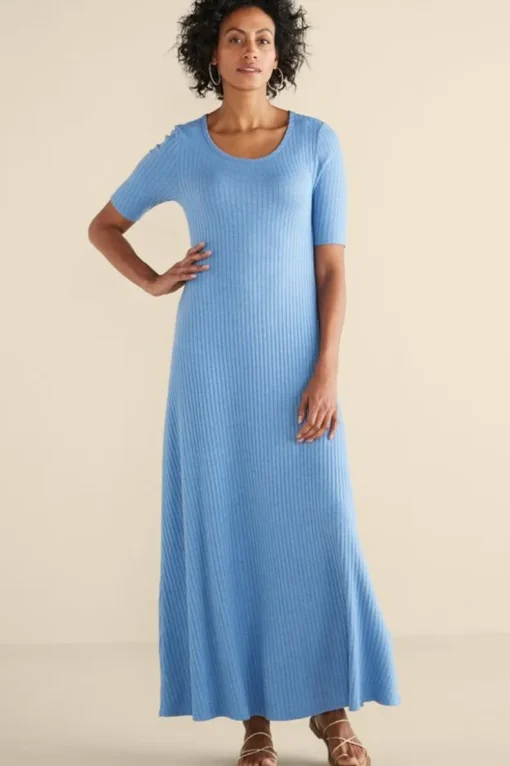 Online Soft Surroundings Textured Short Sleeve Santiago Dress