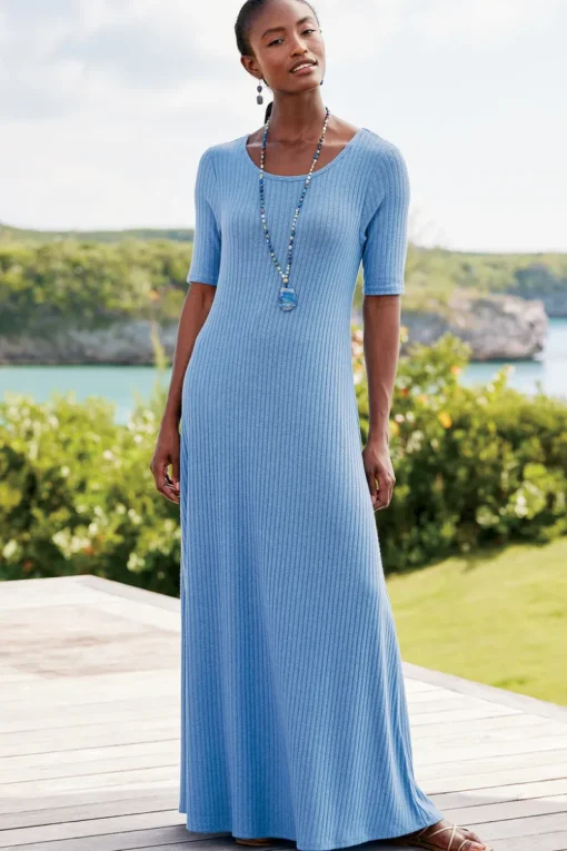 Online Soft Surroundings Textured Short Sleeve Santiago Dress