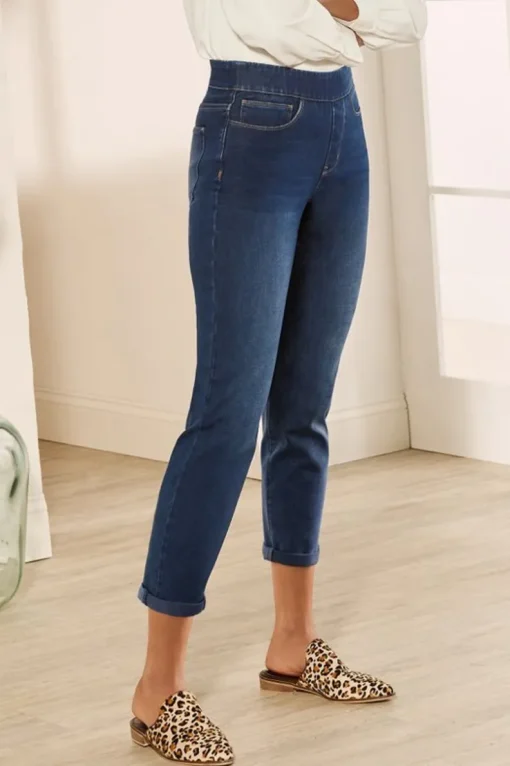 Online Soft Surroundings The Ultimate Denim Pull-On Crop White