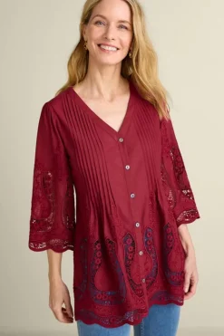 New Soft Surroundings Trella Eyelet Top