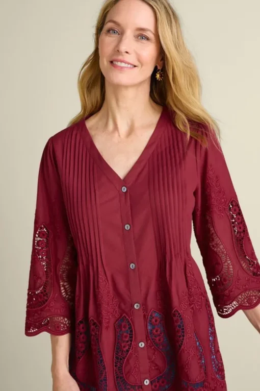 New Soft Surroundings Trella Eyelet Top