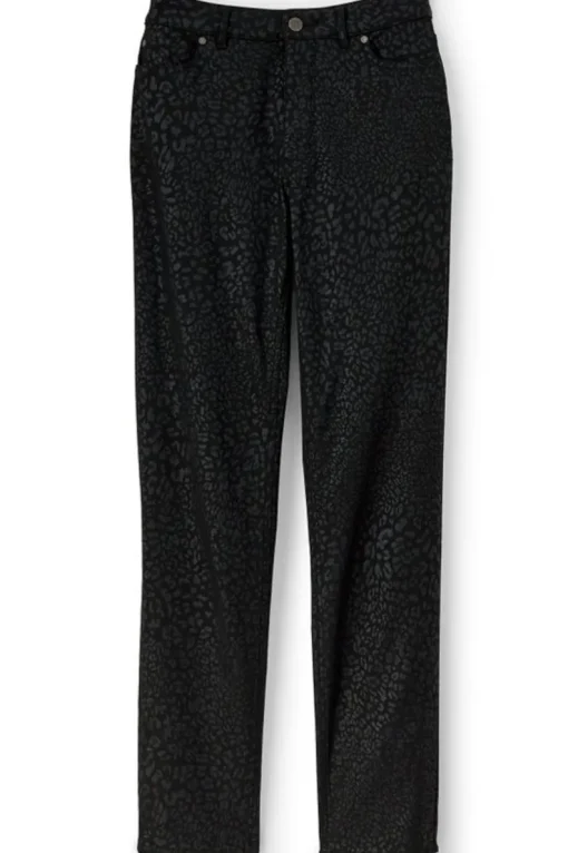 Sale Soft Surroundings Ultimate Denim Animal Straight Leg Jeans MetallicAnimal