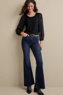 Best Soft Surroundings Ultimate Denim Flare Jeans TidalBlueWash