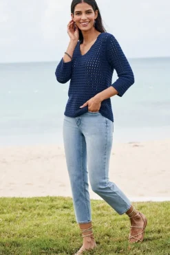 Sale Soft Surroundings Ultimate Denim Slim Leg Crop Jeans