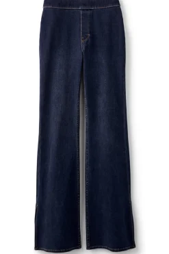 Best Soft Surroundings Ultimate Denim Slit Hem Flare Jeans TidalBlueWash