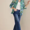 Discount Soft Surroundings Ultimate Denim Wide Leg Crop Jeans MirrorLakeWash
