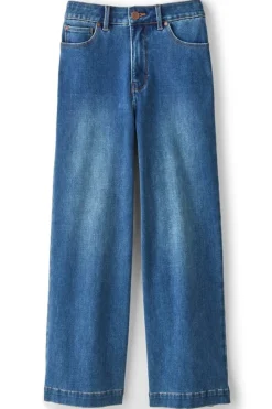 Discount Soft Surroundings Ultimate Denim Wide Leg Crop Jeans MirrorLakeWash