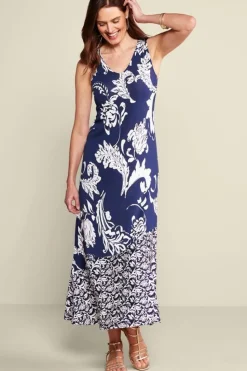 Fashion Soft Surroundings Vaila Maxi Dress OceanAirScarf/AzoresDi