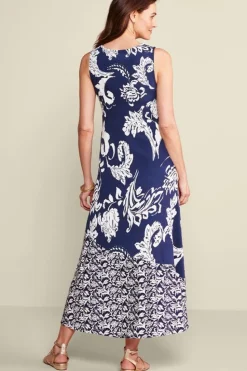 Fashion Soft Surroundings Vaila Maxi Dress OceanAirScarf/AzoresDi