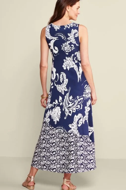Fashion Soft Surroundings Vaila Maxi Dress OceanAirScarf/AzoresDi