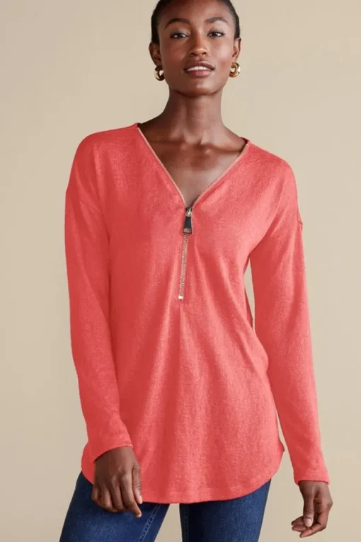 Clearance Soft Surroundings Valentina Zip Sweater