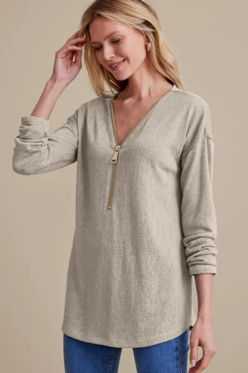 Clearance Soft Surroundings Valentina Zip Sweater