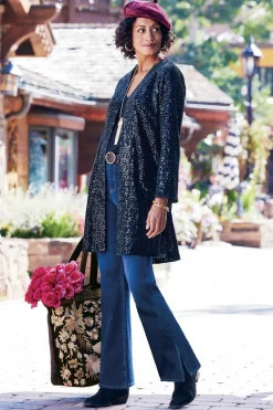Outlet Soft Surroundings Valetta Sequin Topper BlackSequins