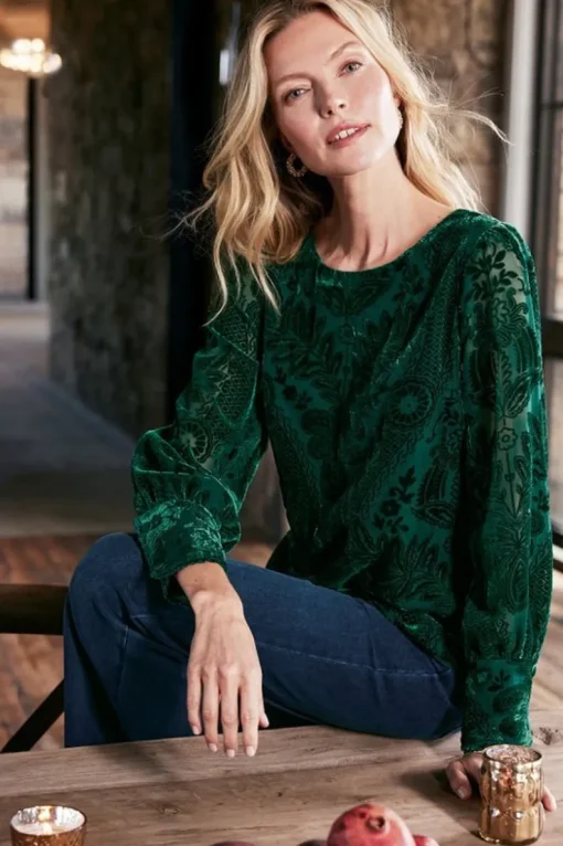 Outlet Soft Surroundings Vanetta Velvet Top