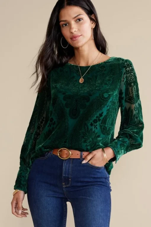 Outlet Soft Surroundings Vanetta Velvet Top