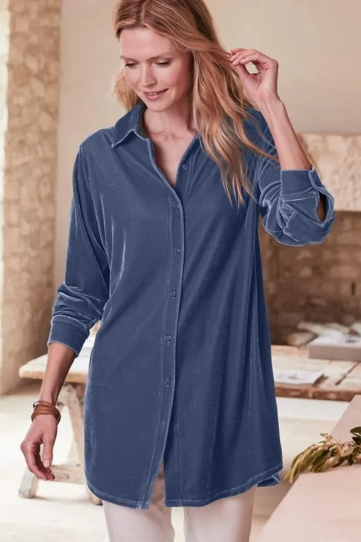 Best Soft Surroundings Velvet Boyfriend Tunic Shirt