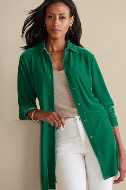 Best Soft Surroundings Velvet Boyfriend Tunic Shirt