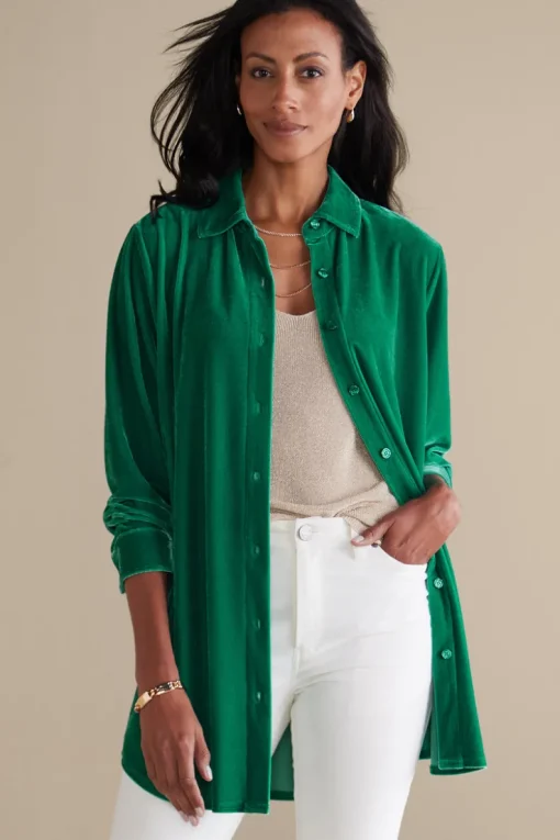 Best Soft Surroundings Velvet Boyfriend Tunic Shirt