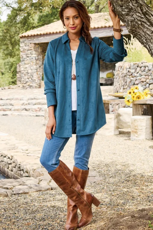 Sale Soft Surroundings Vida Faux Suede Tunic