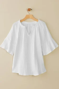Clearance Soft Surroundings Vinka Gauze Pullover SunkistCoral