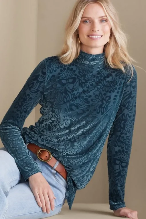 New Soft Surroundings Walden Velvet Turtleneck