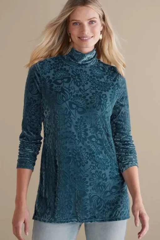 New Soft Surroundings Walden Velvet Turtleneck