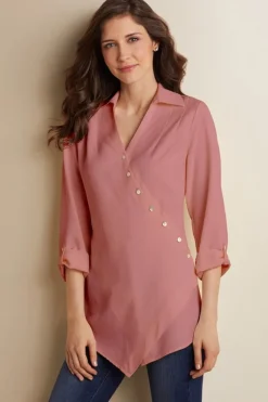 New Soft Surroundings Washed Tencel™ Tunic LightWashDenim