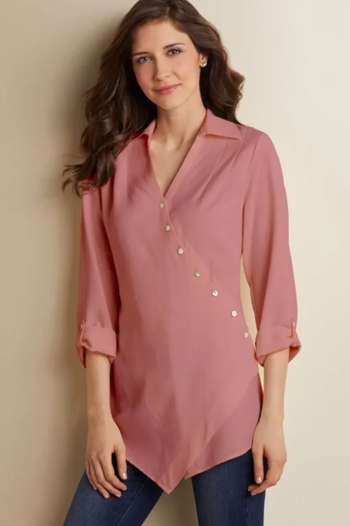 New Soft Surroundings Washed Tencel™ Tunic LightWashDenim