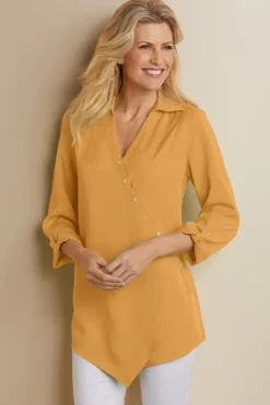 New Soft Surroundings Washed Tencel™ Tunic LightWashDenim